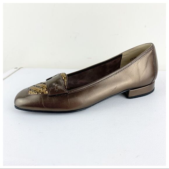 Magdesians California Bronze Leather Woven Loafers‎ - Picture 8 of 14
